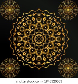 ilsamic Vektormuster mandala Design mit luxuriösem Konzept für Einladungen, Karten, Etiketten. Runde Logo- und Etikettenvorlage.