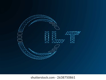 ILT low poly letter logo vector design. ILT lower poly logo design. Low poly logo.
