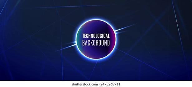 Iluminated circle technological background vector design in eps 10