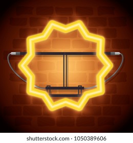 iluminated neon label icon