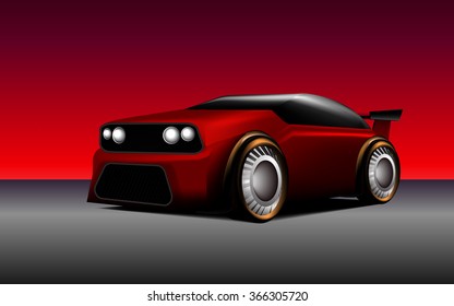 Ilustaration of Red vector car