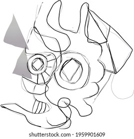 ilustraion vector graphic of abstract face art ferfect for background