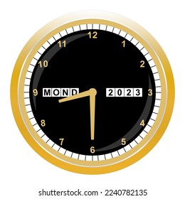 
Ilustrasi 3D Gold black hand watch clock icon set. Design template in vector. 
Mock-up for branding and advertise 