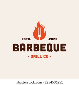 logotipo de vektor ilustrasi ikon Barbeque y parrilla, restaurador.