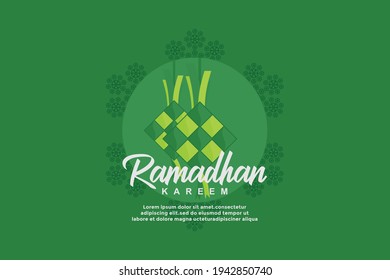 ilustrasi perayaan bulan suci Islam Ramadhan. dengan tipografi ramadhan kareem dalam Template Logo Identitas dan Vektor Konsep Logo Ramadhan