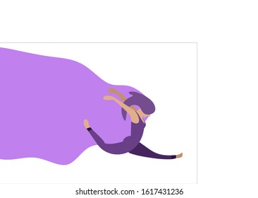 ilustrasi vector flat desain sederhana dan bersih; untuk web kamu; landing page vektor flat desain ilustrasi : girl jump dance
