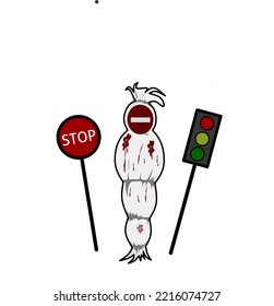 Ilustrasi vector of traffic Devil 