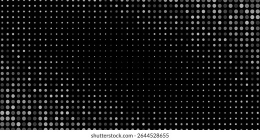 Ilustrasi vektor abstrak dengan lingkaran kecil dan piksel. Meio-tom tik dengan opasitas acak