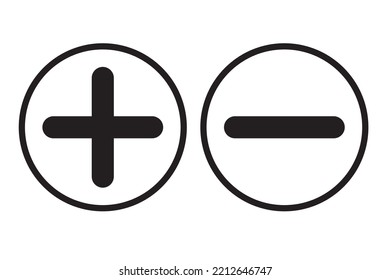 Ilustrasi vektor Icon Plus dan Minus.