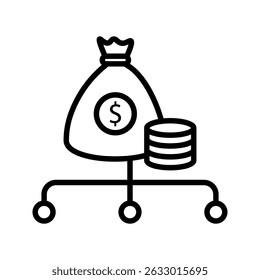 Ilustrasi Vektor Ikon Dividen
untuk desain web diisolasi pada latar belakang putih
