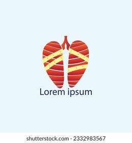 ilustrasi-vektor-Logo paru paru mit konsep paru mit perban