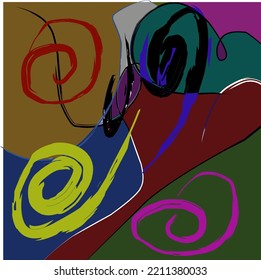 Ilustrasi vektor.Abstract Art background. Abstract painting of scratches. Display collection 