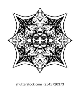 ilustração elemento abstrato flor preto
