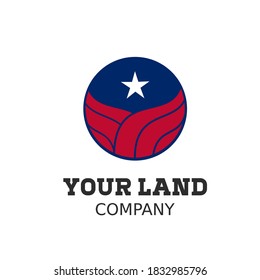 Ilustration American stars land Logo For Land Company