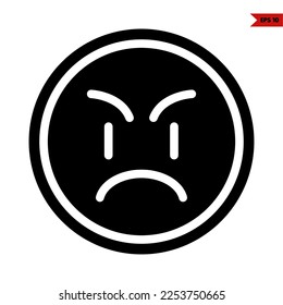 ilustration of angry glyph icon