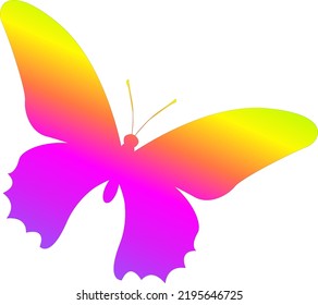 Ilustration art butterfly multicolor gradient isolated white