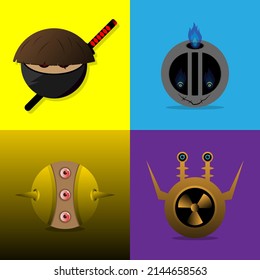 Vector de caracteres de la bola de depuración que es bueno para el logotipo, la mascota, el icono, Etc.