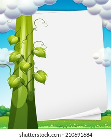 Ilustration of a banner with beanstalk on the side