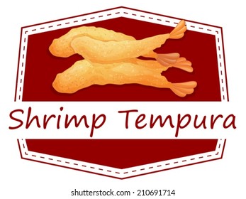 Ilustration of  a banner of shrimp tempura