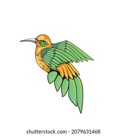 ilustration of bird vector flying and perched