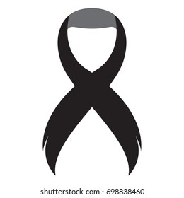 Ilustration of black ribbon,Vector eps10