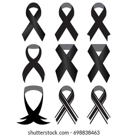 Ilustration of black ribbon,Vector eps10