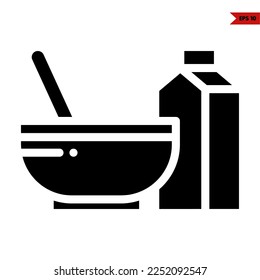 ilustration of bowl glyph icon