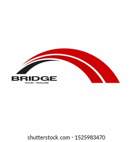Ilustration bridge logo design template - vector