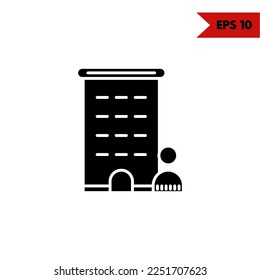 ilustration of building glyph icon