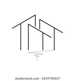 Ilustration building logo design with modern concept premium vector