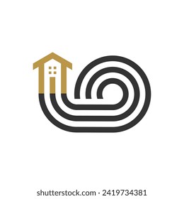 Ilustration building logo design with modern concept premium vector