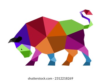 ilustration of bull logo polygonal style