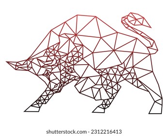 ilustration of bull logo style polygonal