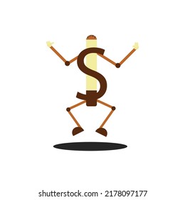 ilustration of cartoon cigarette character saving your money