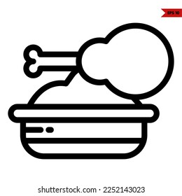 ilustration of chiken line icon