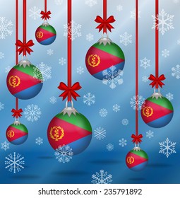 Ilustration Christmas background flags Eritrea 