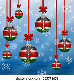 Ilustration Christmas background flags Kenya 