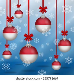 Ilustration Christmas background flags Monaco 