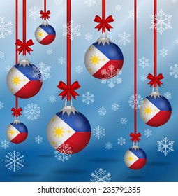 Ilustration Christmas background flags Philippines 
