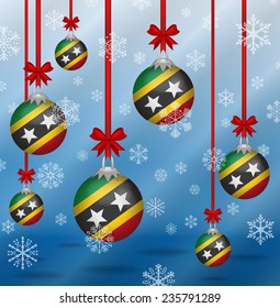 Ilustration Christmas background flags Saint Kitts and Nevis