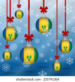 Ilustration Christmas background flags Saint Vincent and the Grenadines 