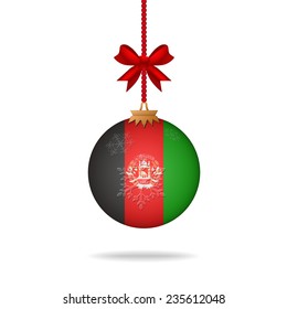 Ilustration christmas ball flag Afghanistan