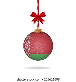 Ilustration christmas ball flag Belarus