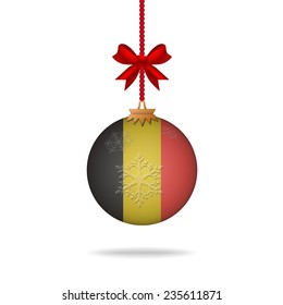 Ilustration christmas ball flag Belgium