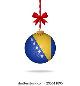 Ilustration christmas ball flag Bosnia and Herzegovina