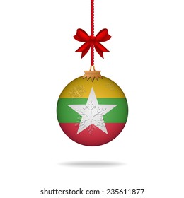 Ilustration christmas ball flag Burma