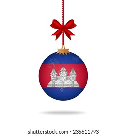 Ilustration christmas ball flag Cambodia