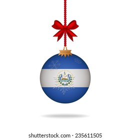 Ilustration christmas ball flag El Salvador