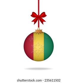 Ilustration christmas ball flag Guinea
