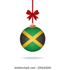 Ilustration christmas ball flag Jamaica